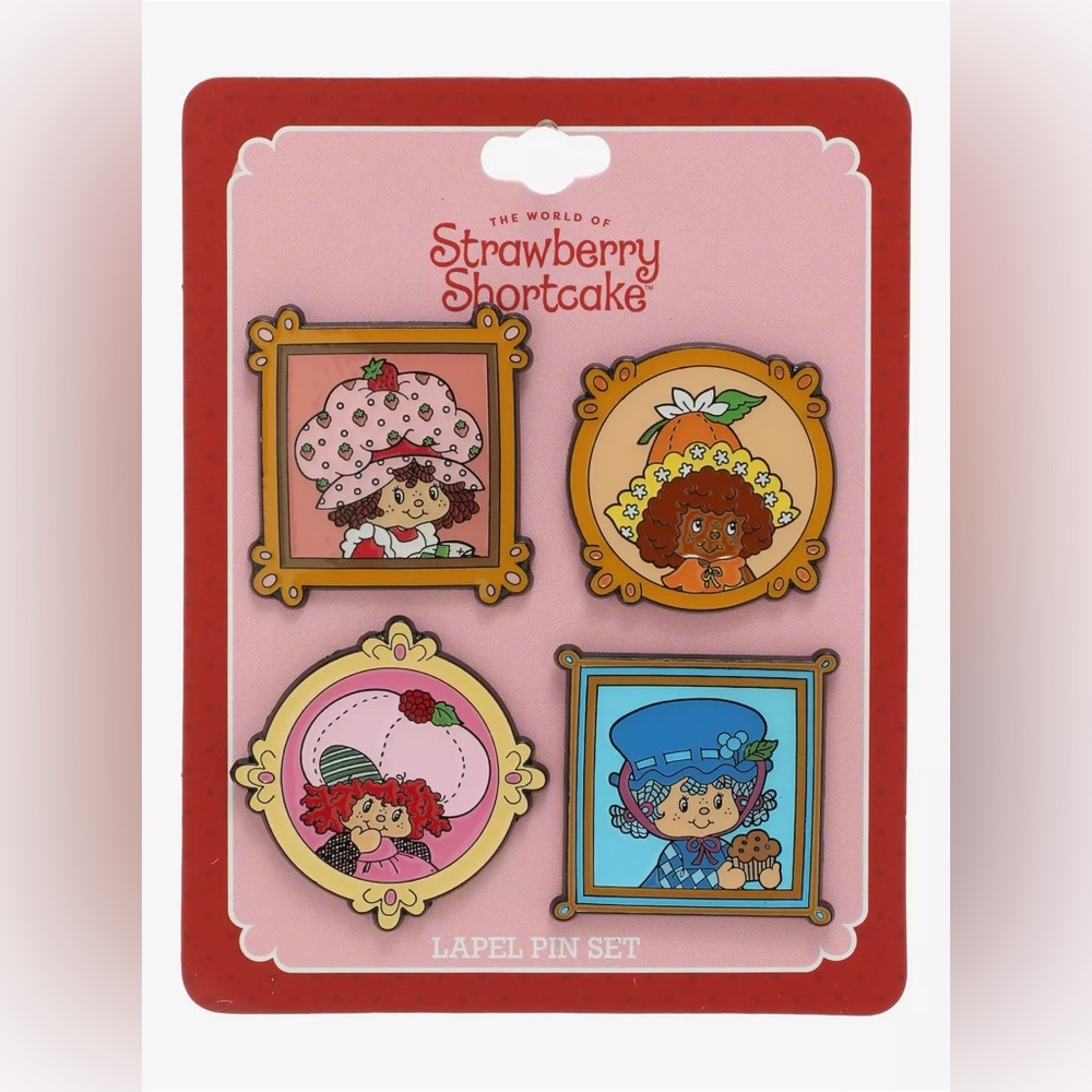Strawberry Shortcake Characters Frame Enamel Pin Set 4pcs